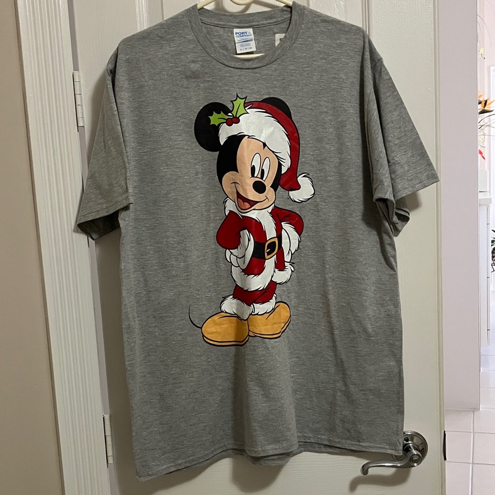 Disney Gray T-Shirt with Festive Mickey Mouse